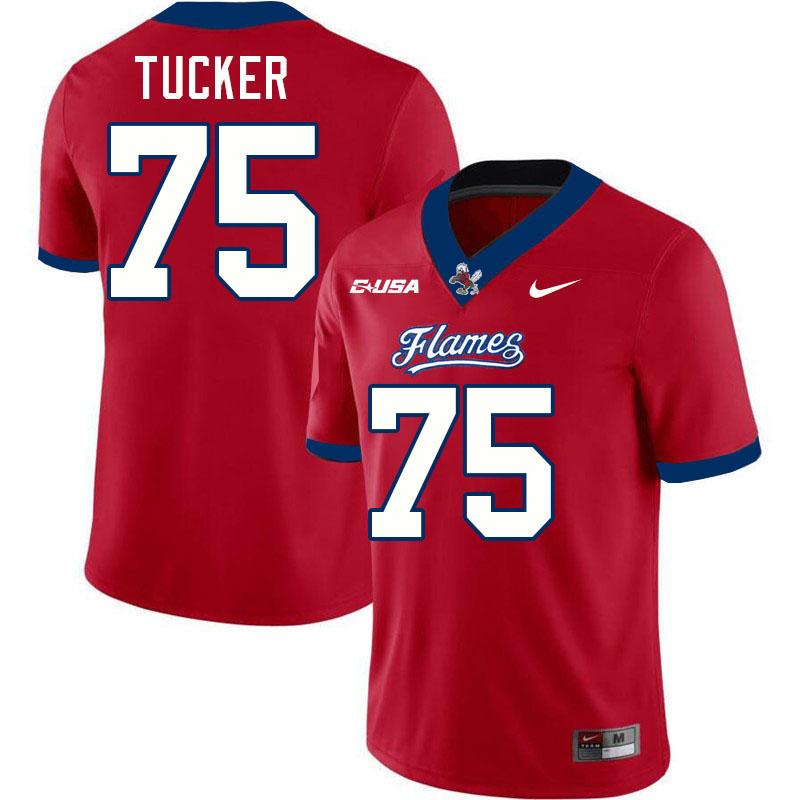 Liberty Flames #75 Jack Tucker College Football Jerseys Stitched-Red